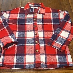 UNISHE Buffalo Plaid Flannel Oversized Shacket M